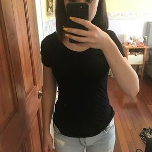 Black Scoop Neck Tee